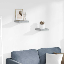 Prateleiras de parede 2 pcs 23x23,5x3,8cm MDF cinzento-cimento