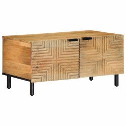 Mesa de centro castanho 80x50x40 cm madeira de mangueira maciça
