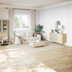 Tapete felpudo, creme e branco, 240x340 cm, poliéster