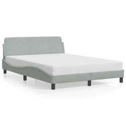 Estrutura de cama dover cinza claro 135x190 cm em veludo
