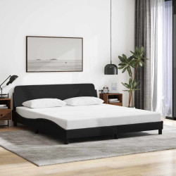 Estrutura de cama dover preta 180x200 cm em tecido