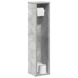 Armário de banheiro com suporte para papel higiênico, cinza concreto, 20,5 x 20 x 90 cm
