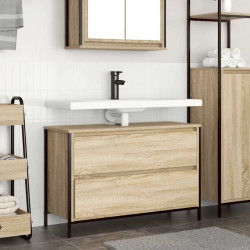Gabinete para lavatório com gavetas, carvalho sonoma, 90x34,5x60 cm