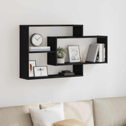 Prateleira de parede em carvalho preto, 104 x 20 x 58,5 cm, madeira engenheirada