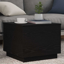 Mesa de centro com luzes LED, carvalho preto, 50x50x40 cm