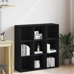 Estante para livros em carvalho preto, 98 x 29 x 97,5 cm, madeira engenheirada