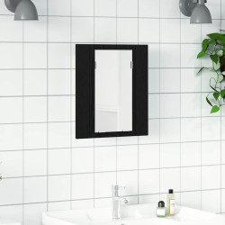 Armário de banheiro com espelho LED em carvalho preto, 40x12x45 cm, madeira engenheirada