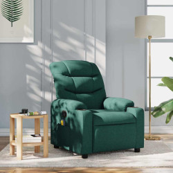 Poltrona de massagem reclinável em tecido verde escuro