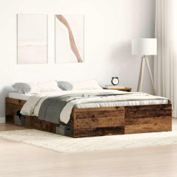 Estrutura de cama sem colchão, madeira engenheirada, 135x190 cm