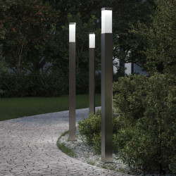 Luminárias de balizador, 3 peças, 110 cm, aço inoxidável, IP44