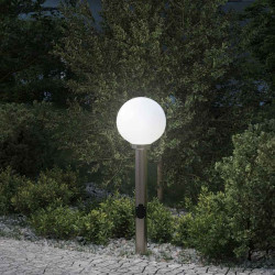 Luminária de poste com tomada, 80 cm, aço inoxidável, IP44