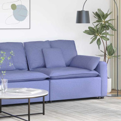 Módulo de extremidade de apoio de braço para sofá modular com almofadas, azul jeans, 100 cm