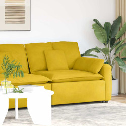 Módulo de extremidade de apoio de braço para sofá modular com almofadas, amarelo, 100 cm