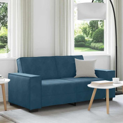 Sofá de 2 lugares azul, 180x78x84 cm, veludo