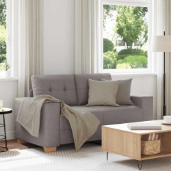 Sofá de dois lugares na cor taupe, 160x77x82 cm, em tecido