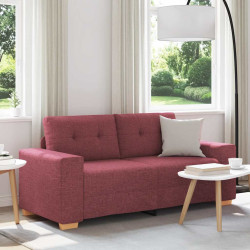 Sofá de dois lugares, vermelho vinho, 180x77x82 cm, tecido