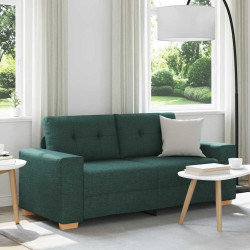 Sofá de dois lugares verde escuro, 180x77x82 cm, tecido