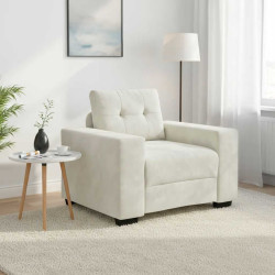Sofá-cadeira creme 100x78x80 cm veludo