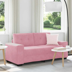 Sofá de dois lugares rosa, 180x77x82 cm, em veludo