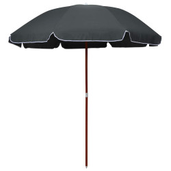 Guarda-sol de jardim com poste de aço 240 cm antracite