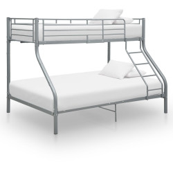 Estrutura de beliche 140x200/90x200 cm metal cinzento