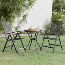 3 Pcs conj. de jantar p/ jardim malha metal expandido antracite