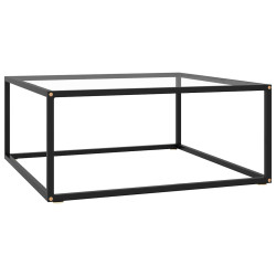 Mesa de centro 80x80x35 cm vidro temperado preto