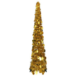 Árvore de natal pop-up artificial 120 cm PET dourado