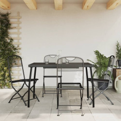 5 Pcs conjunto de jantar para jardim rede de metal antracite