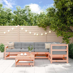 6 Pcs conjunto lounge de jardim madeira de douglas maciça