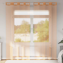 Cortinas de voile com ilhós 2 pcs terracota
