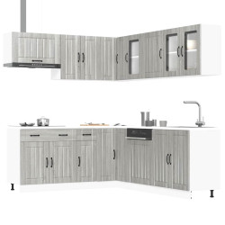 11 Peças armário de cozinha conjunto lucca cinza sonoma