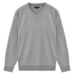 Camisola pullover p/ homem com decote em V tamanho XL cinzento