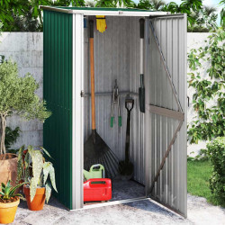 Abrigo de jardim verde 118,5x97x209,5 cm aço galvanizado