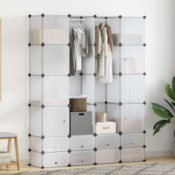 Armário plástico modular 18 gavetas 37x146x180,5cm branco