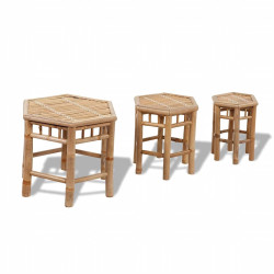 Bancos de jardim 3 pcs bambu