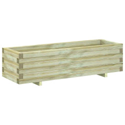 Canteiro elevado 120x40x30 cm madeira retangular
