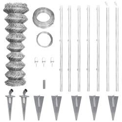 Cerca de arame com postes/espetos 15x1,5 m aço galvanizado