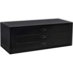 Caixa de ferramentas em metal 3 gavetas preto