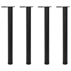 4 Pernas de mesa, altura ajustável, preto 710 mm