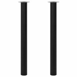 2 Pernas de mesa telescópicas, preto 710 mm-1100 mm