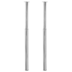2 Pernas de mesa telescópicas, cromado 710 mm-1100 mm