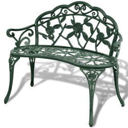 Banco de jardim 100 cm alumínio fundido verde