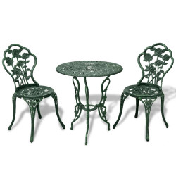 3 Pcs conjunto bistrô alumínio fundido verde