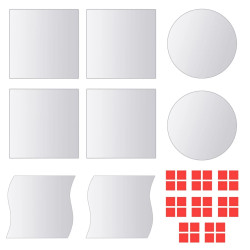 8 Pcs painéis espelhados de vidro com várias formas