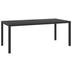 Mesa de jardim em alumínio e wpc 185x90x74 cm preto