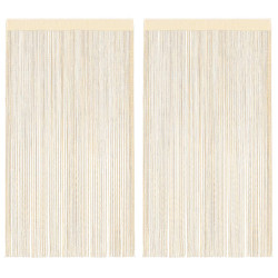 Cortinas de fios 2 pcs 140x250 cm creme