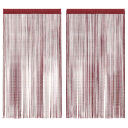 Cortinas de fios 2 pcs 100x250 cm bordô