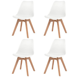 Cadeiras de jantar 4 pcs plástico branco