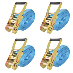 Cintas de fixação c/ roquete 4 pcs 4 toneladas 8mx50mm azul